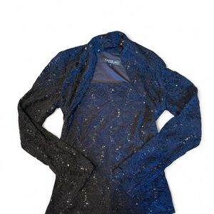 Onyx Nite Midnight Blue Sequin Dress